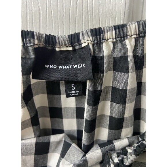 Who What Wear Womens Dress Size S Gingham Fit and Flair  Bow Embroidered Boho - Picture 4 of 7